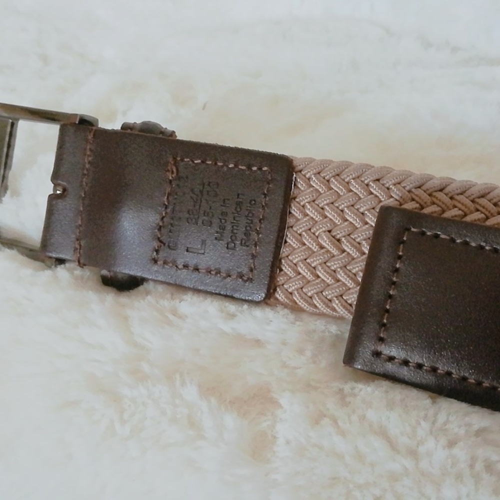 Leather Braided Belt Brown Size Large - Picture 3 of 4